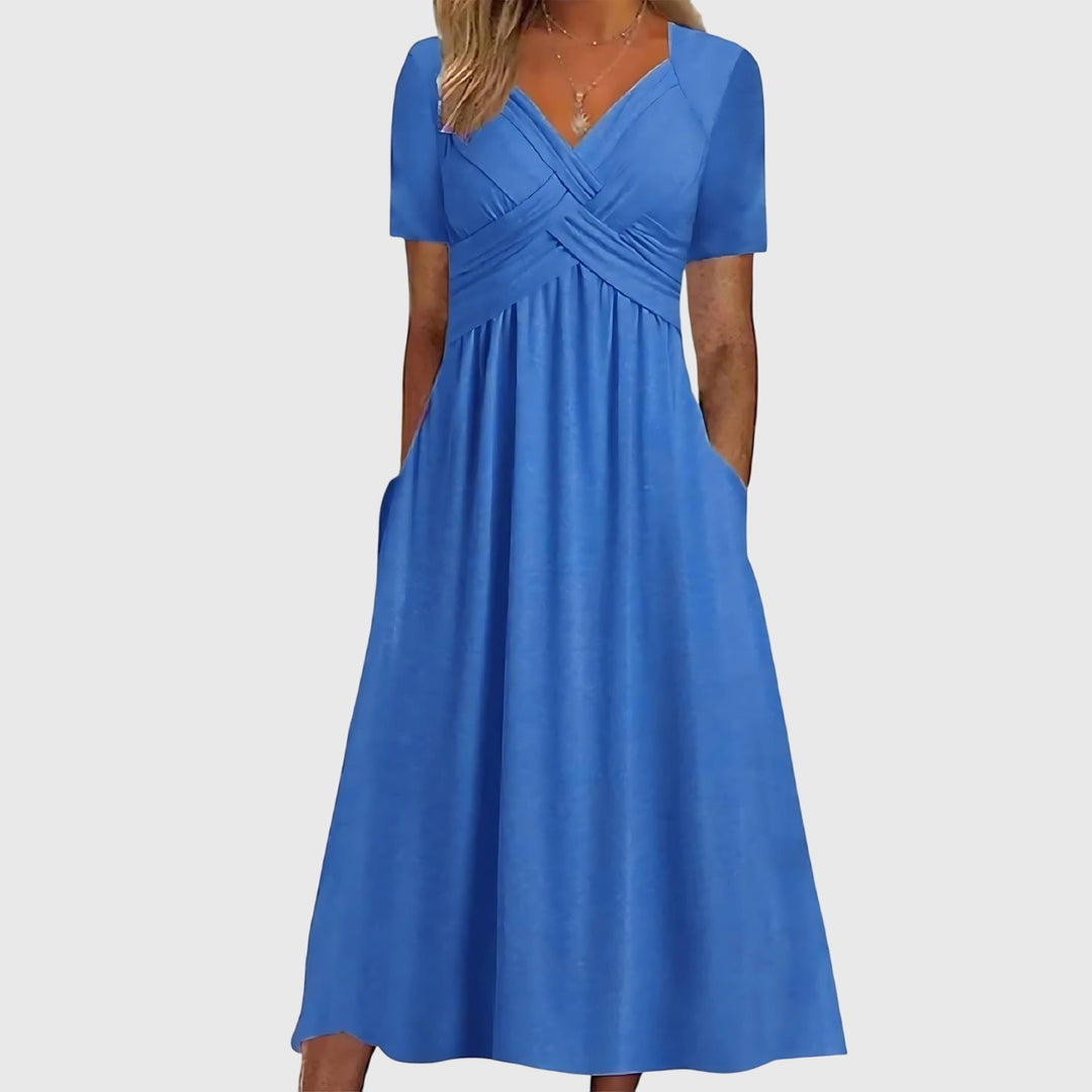 Women's Midi Dress with Tummy Control and A-Line Design The Hills Nashville Women's Midi Dress with Tummy Control and A-Line Design The Hills Nashville