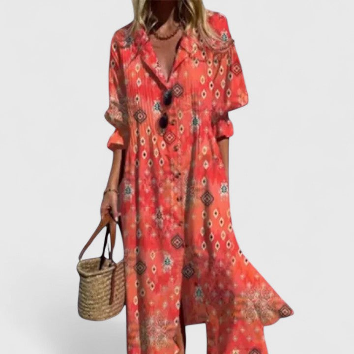 Women's Boho Dress Printed Pattern Relaxed Fit Casual Wear Lightweight Fabric – The Hills Nashville Women's Boho Dress Printed Pattern Relaxed Fit Casual Wear Lightweight Fabric – The Hills Nashville