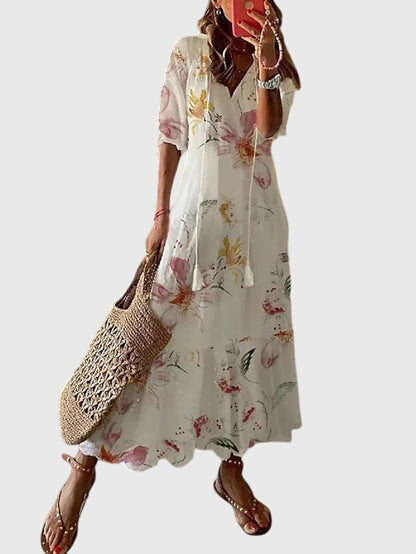 retro summer dress Women's Boho Vintage Summer Dress V Neck Lightweight Breezy Casual Fit – The Hills Nashville