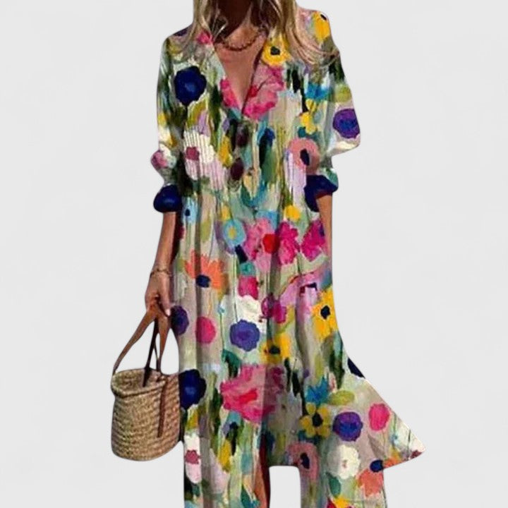 elegant bohemian dresses Women's Boho Dress Printed Pattern Relaxed Fit Casual Wear Lightweight Fabric – The Hills Nashville