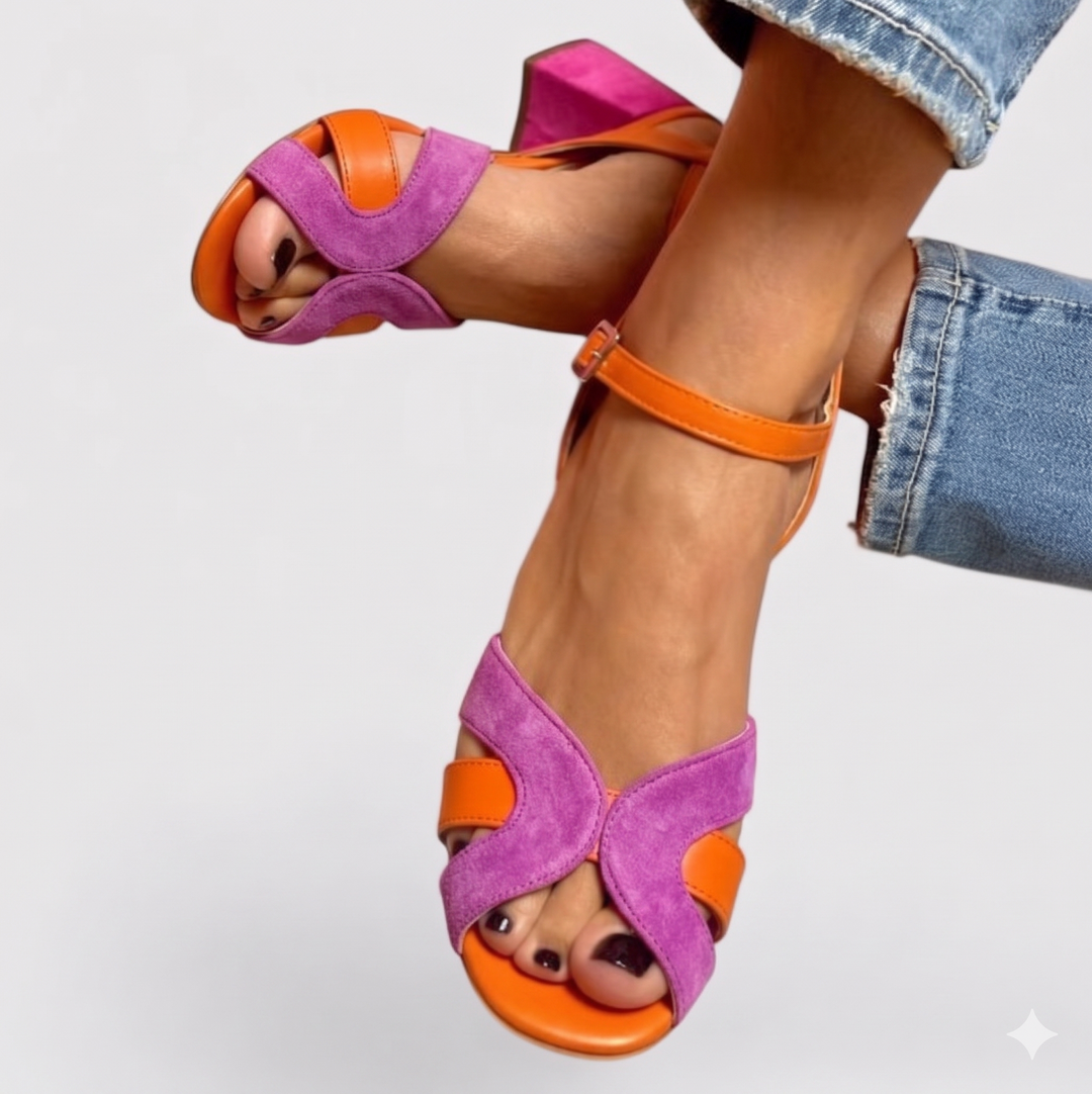Aria | Block Heel Sandals Ankle Strap Orthopedic Comfort