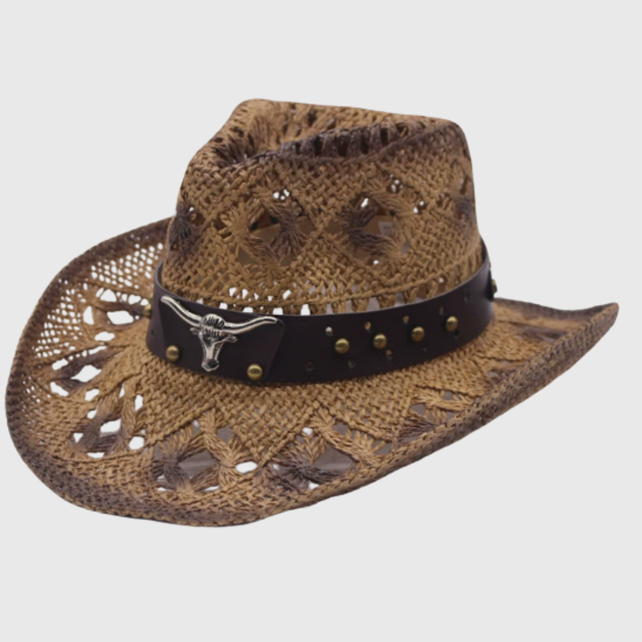 Aurelin | Wide-Brim Cowboy Hat with Decorative Band for Summer