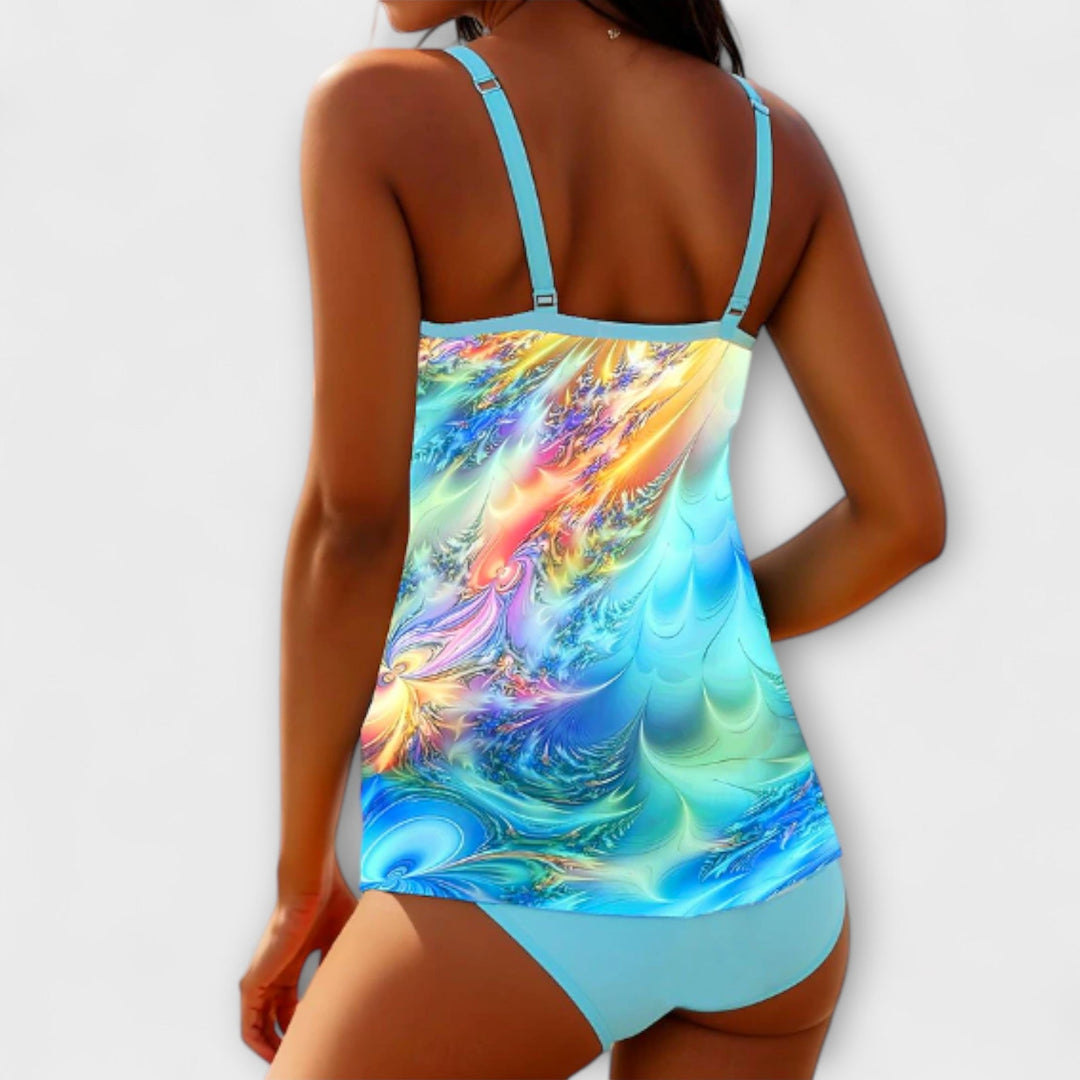 Rebecca | Women’s Colorful Printed Tankini Swimsuit Set