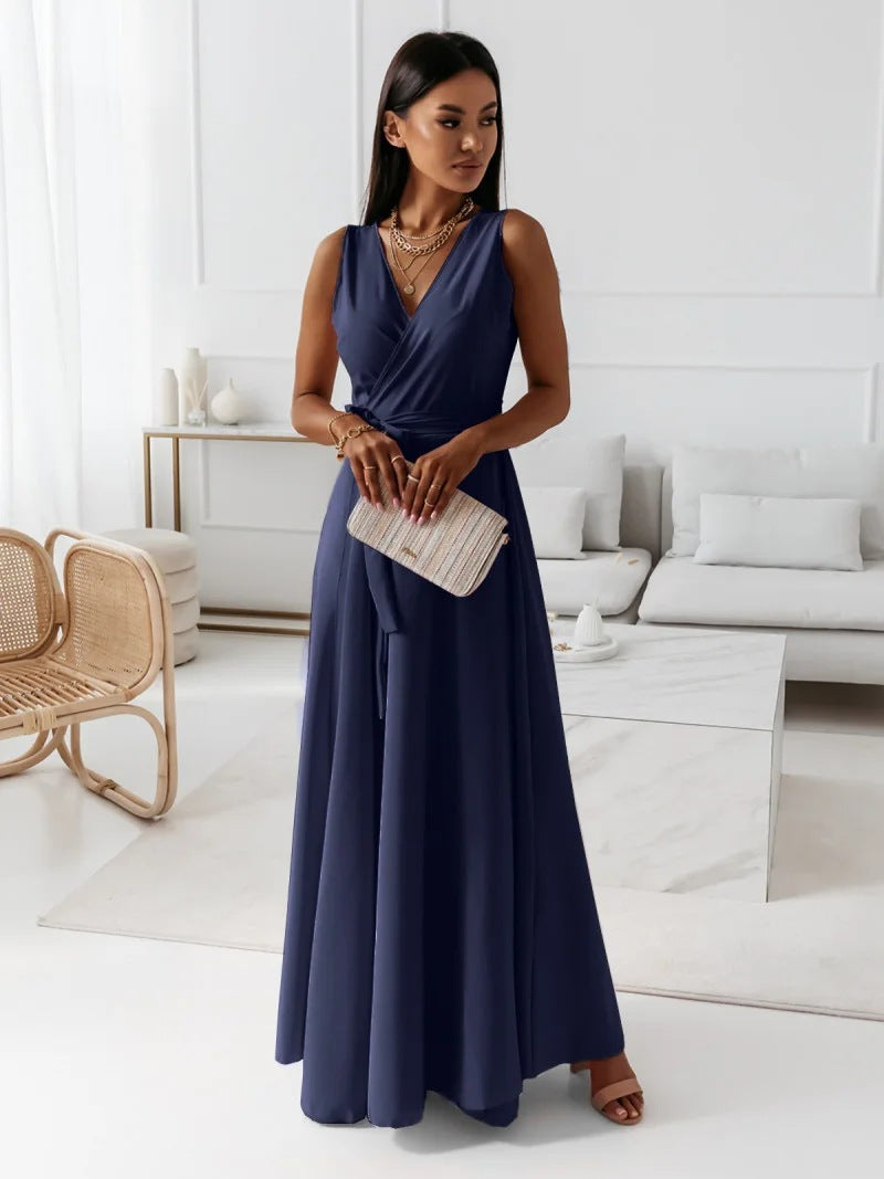 Women's Wedding Guest Wrap Maxi Dress - Elegant Sleeveless, Flowy Design for Formal Events, Special Occasions The Hills Nashville Women's Wedding Guest Wrap Maxi Dress - Elegant Sleeveless, Flowy Design for Formal Events, Special Occasions The Hills Nashville