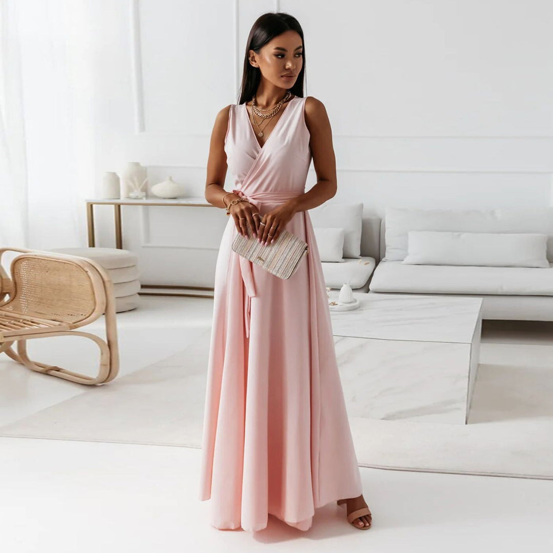 Women's Wedding Guest Wrap Maxi Dress - Elegant Sleeveless, Flowy Design for Formal Events, Special Occasions The Hills Nashville Women's Wedding Guest Wrap Maxi Dress - Elegant Sleeveless, Flowy Design for Formal Events, Special Occasions The Hills Nashville
