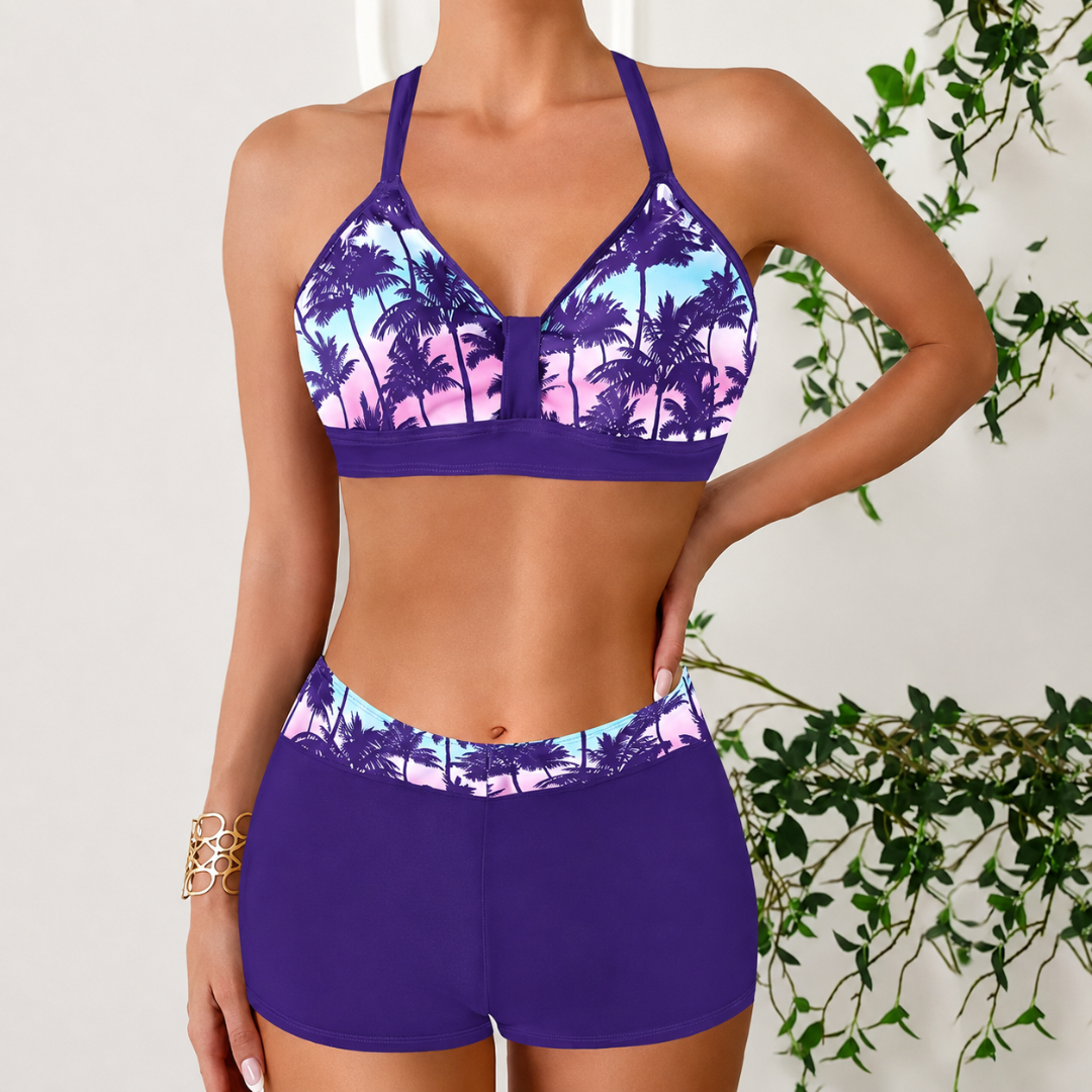 Janelle | Women Summer Lightweight All-Season Bikini Set with Halter Top