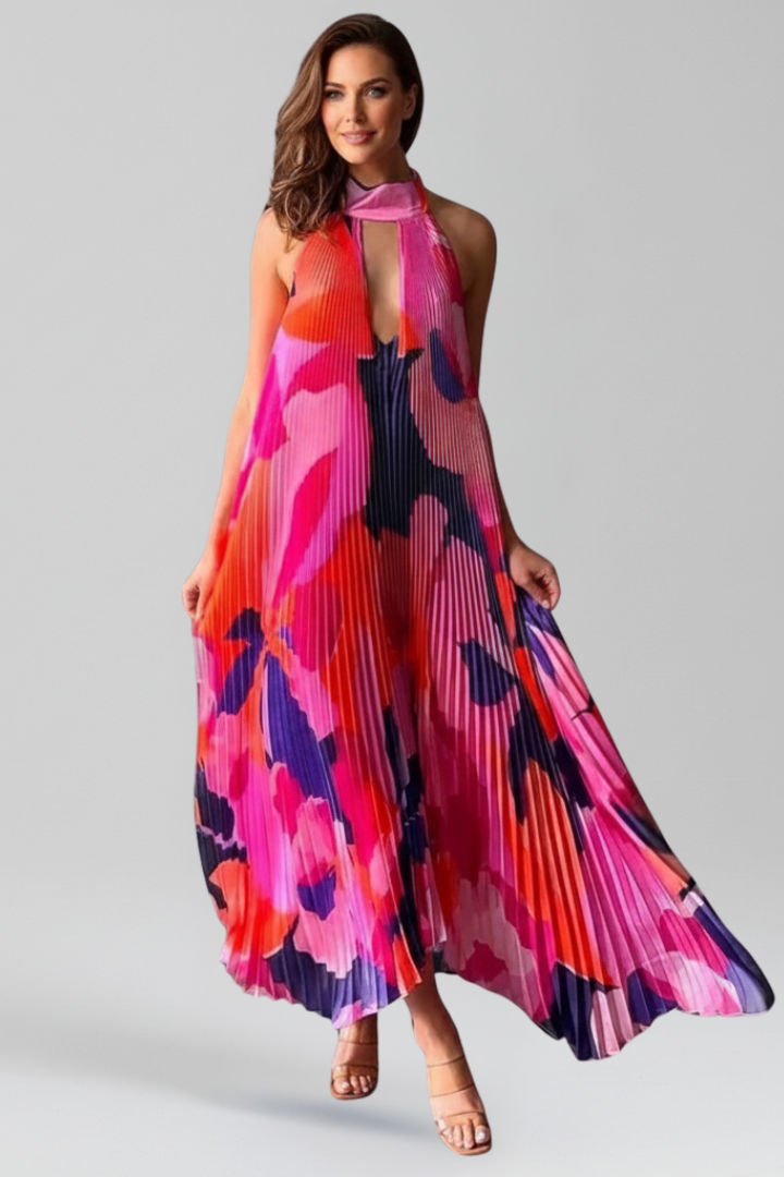 Payton | Women’s Sleeveless Pleated Skirt Maxi Dress