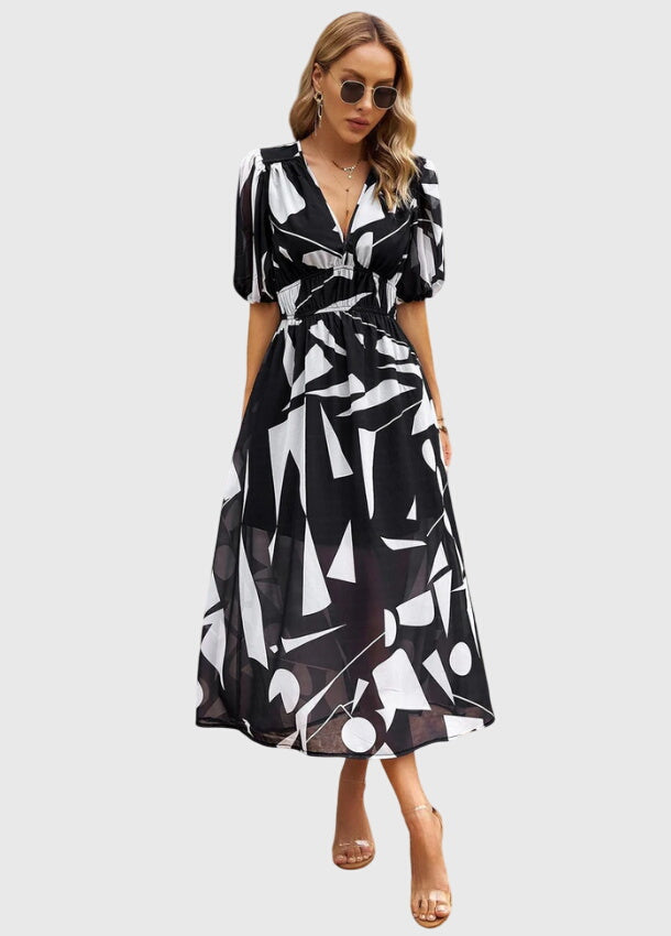 Merlin | Flattering Floral Midi Dress