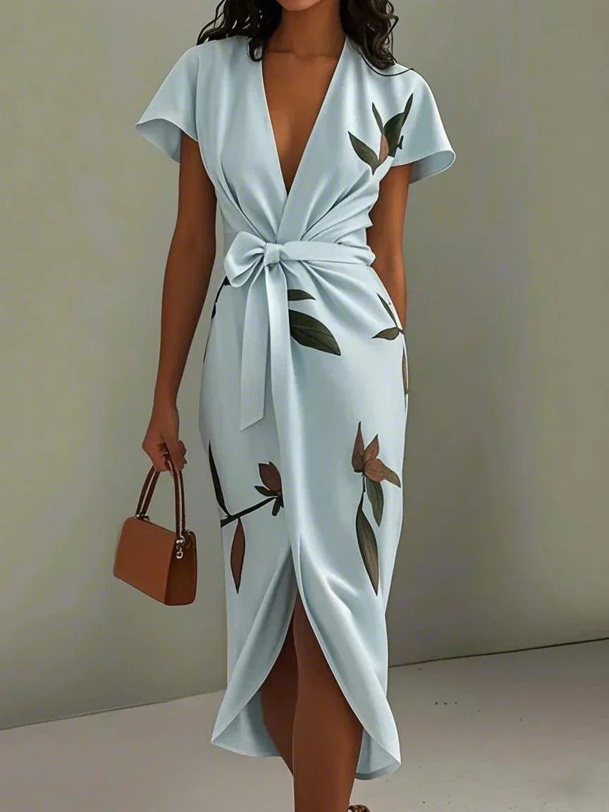 Chloe | Midi Wrap Dress V-Neck Floral Print